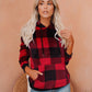 Casual Plaid Long Sleeved Top Hooded Sweater