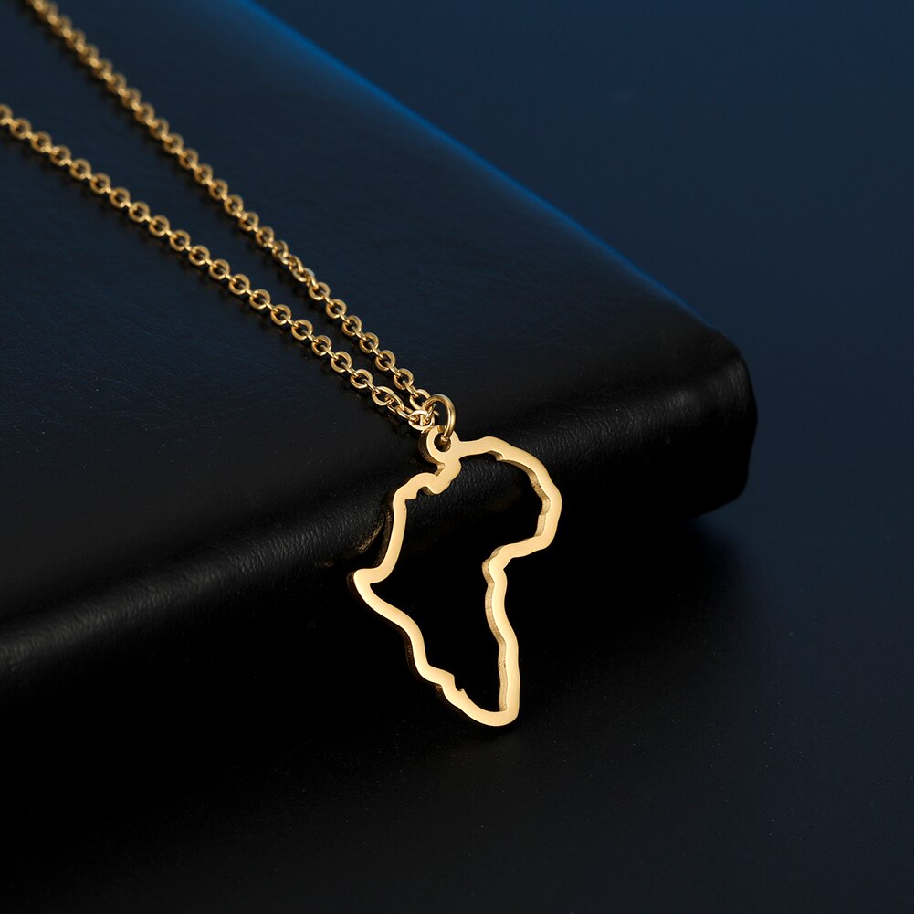 Cazador Hollow African Country Map Pendant Necklace