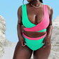 Contrast Color Bandage Summer Bathing Suit