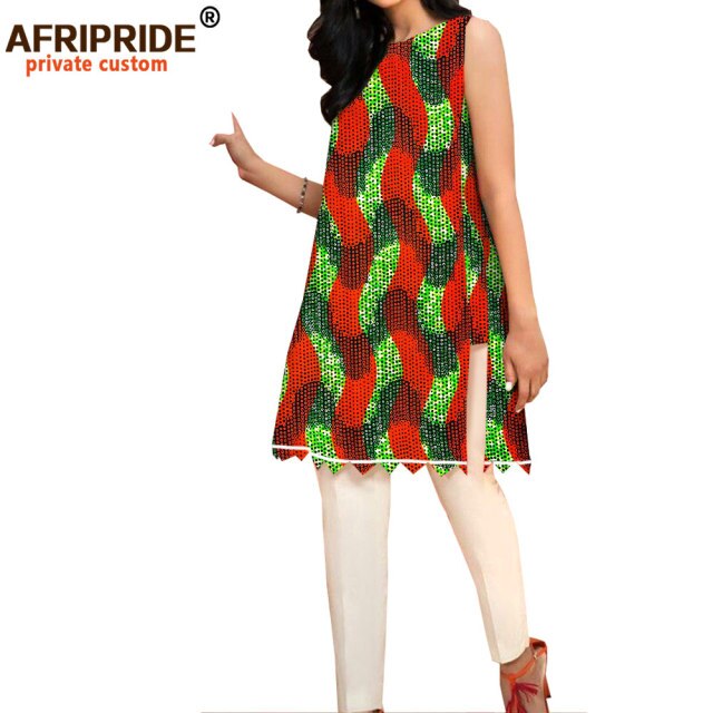 Dashiki African Wax Print Afripride Bazin Riche Mini Sleeveless Dress 702