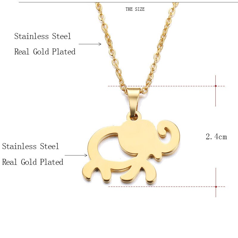 Dotifi Stainless Steel African Elephant Necklace