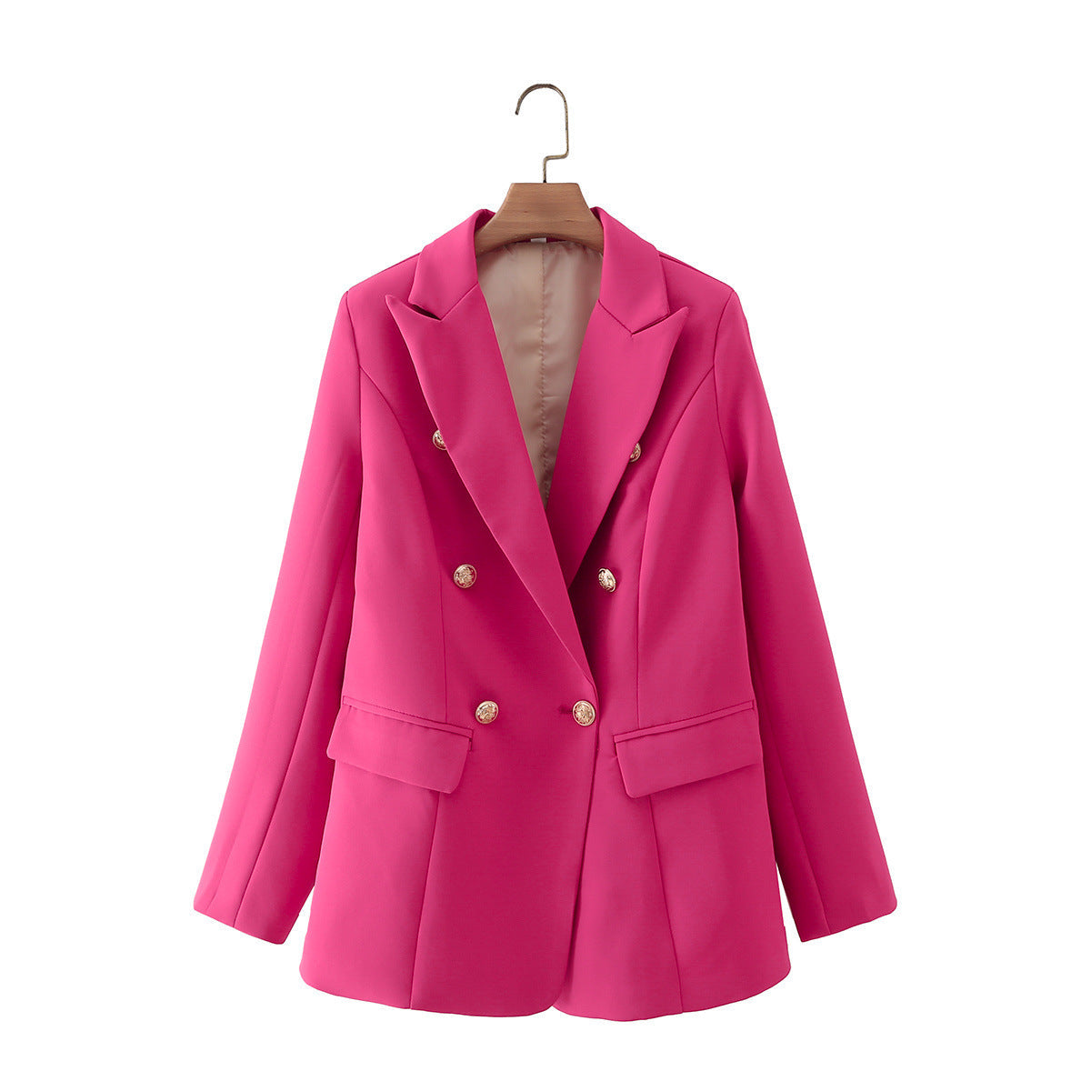 Double Breasted Suit Jacket Rose red S