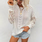 Drizzle Lace Stitching Knitted Pullover Sweater Grey M