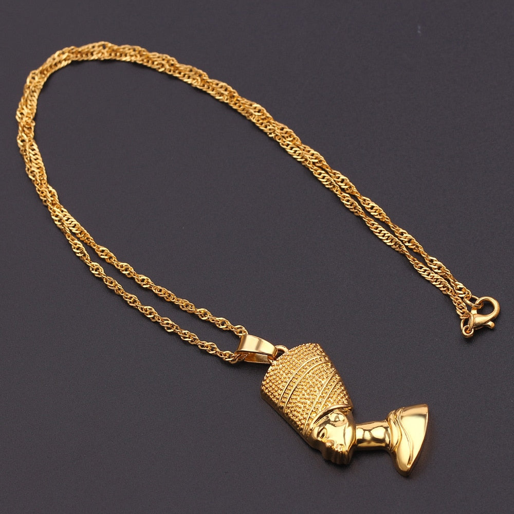 Exotic Egyptian Queen Nefertiti Pendant Necklace