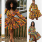 Fashion African V Neck Polyester Printed Dress