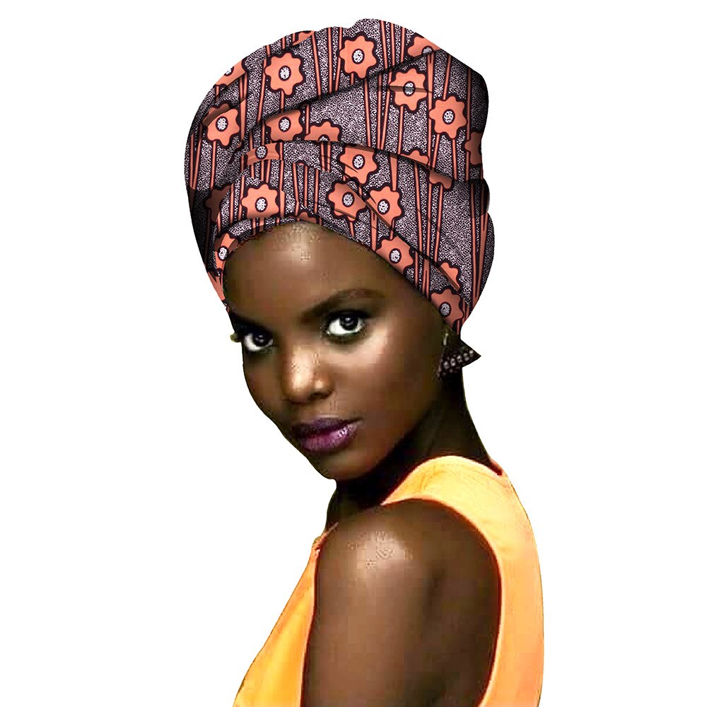 Fashion Head Scarf Print Wax Cotton African Headdress 232X One Size