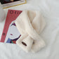 Collar Neck Shrug Rectangle Warm Scarf Double-sided lamb's wool milk white