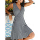 New Casual Polka Dot Dress Women V Neck Sleeveless Bandage Beach Dress Summer Bohemian Dresses For Women Clothes Gray