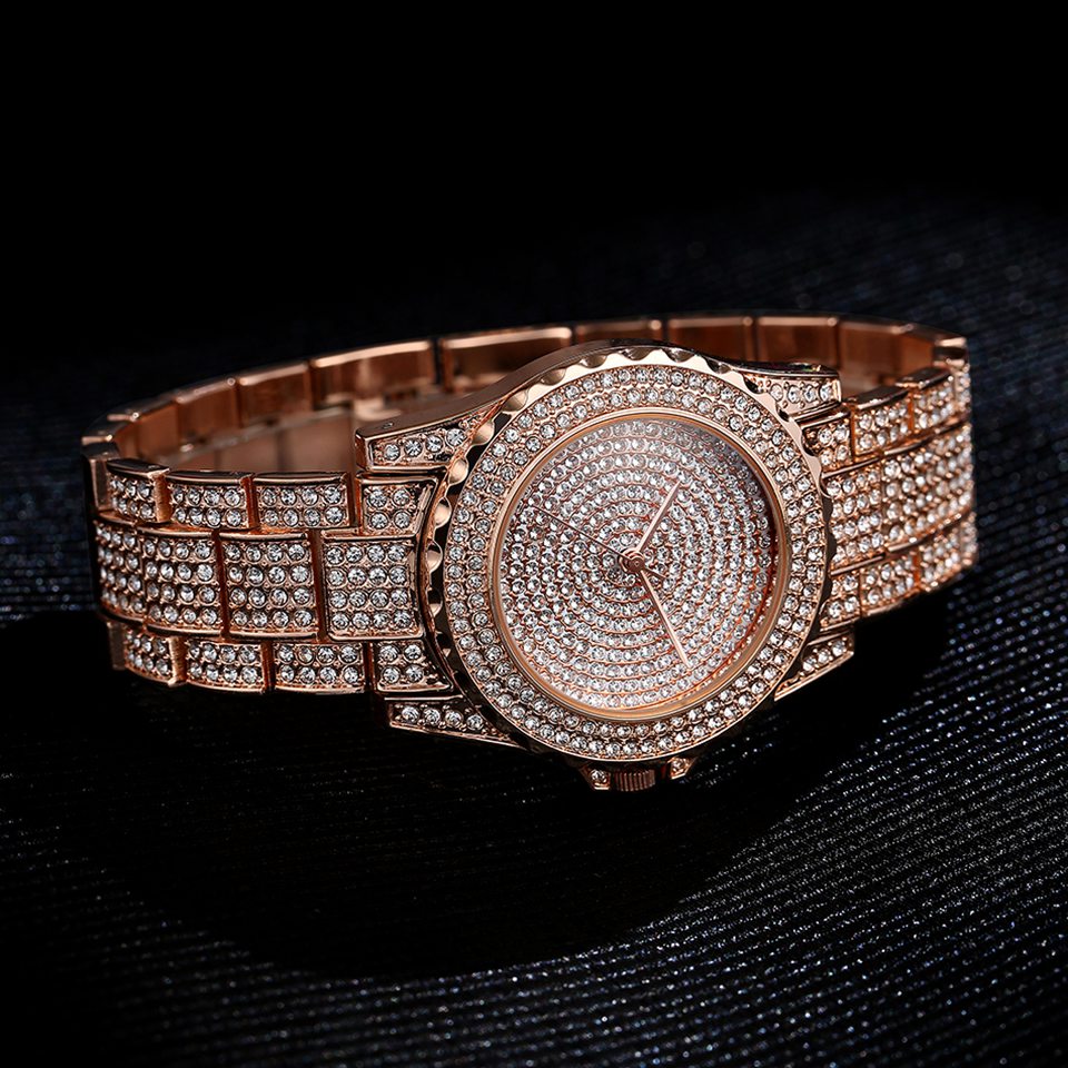 Luxury Iced Out Diamond Elegant Bling Watch