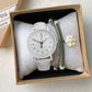 Minimalist Quartz Leather Strap Round Dial Wrist Watch White China
