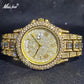 Relogio Masculino Luxury Iced Out Diamond Multifunction Watch V320R-Gold