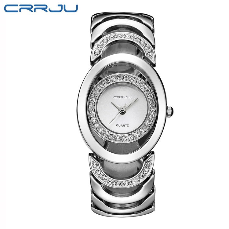 Gold Watch Women Luxury Brand bracelet Ladies Quartz-Watch Gifts For Girl Full Stainless Steel Rhinestone wristwatches whatch silver