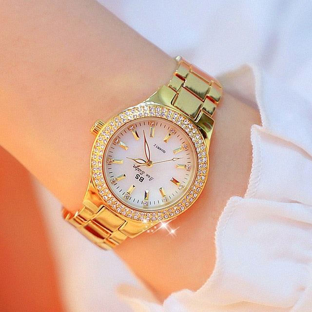 Women Crystal Diamond Watches gold