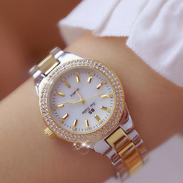 Women Crystal Diamond Watches gold silver