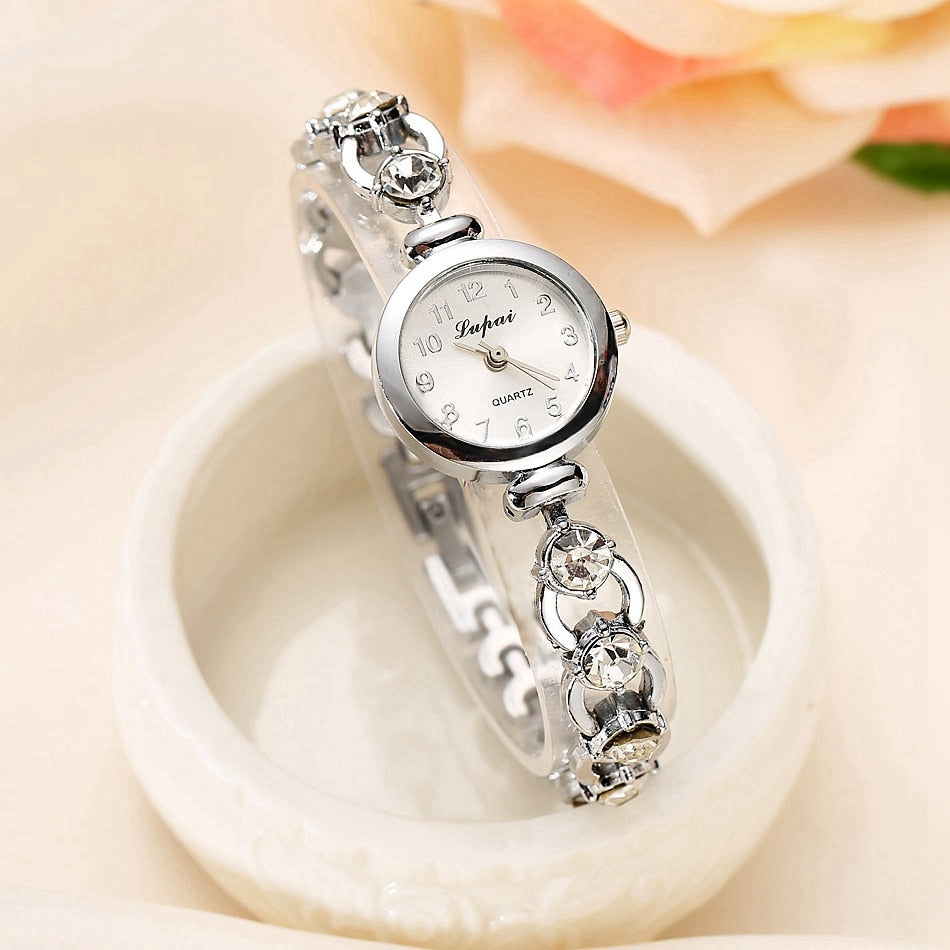 Lvpai Vente Chaude De Mode De Luxe Femmes Montres Femmes Bracelet Montre Watch Crystal Stainless Steel Women Watches Luxury Silver