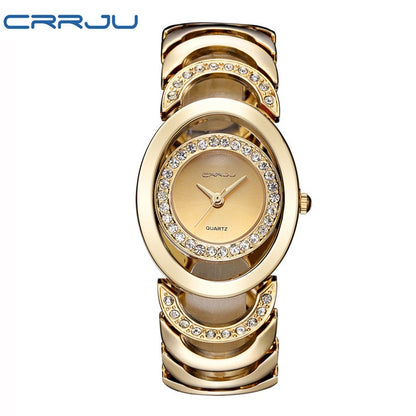 Gold Watch Women Luxury Brand bracelet Ladies Quartz-Watch Gifts For Girl Full Stainless Steel Rhinestone wristwatches whatch golden