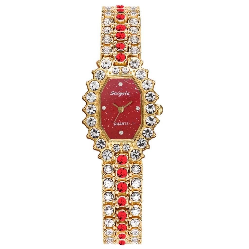 Fashion Starry Sky Diamond Watch Casual Luxury Women Bracelet Wristwatches for Women Watches Clock gold red