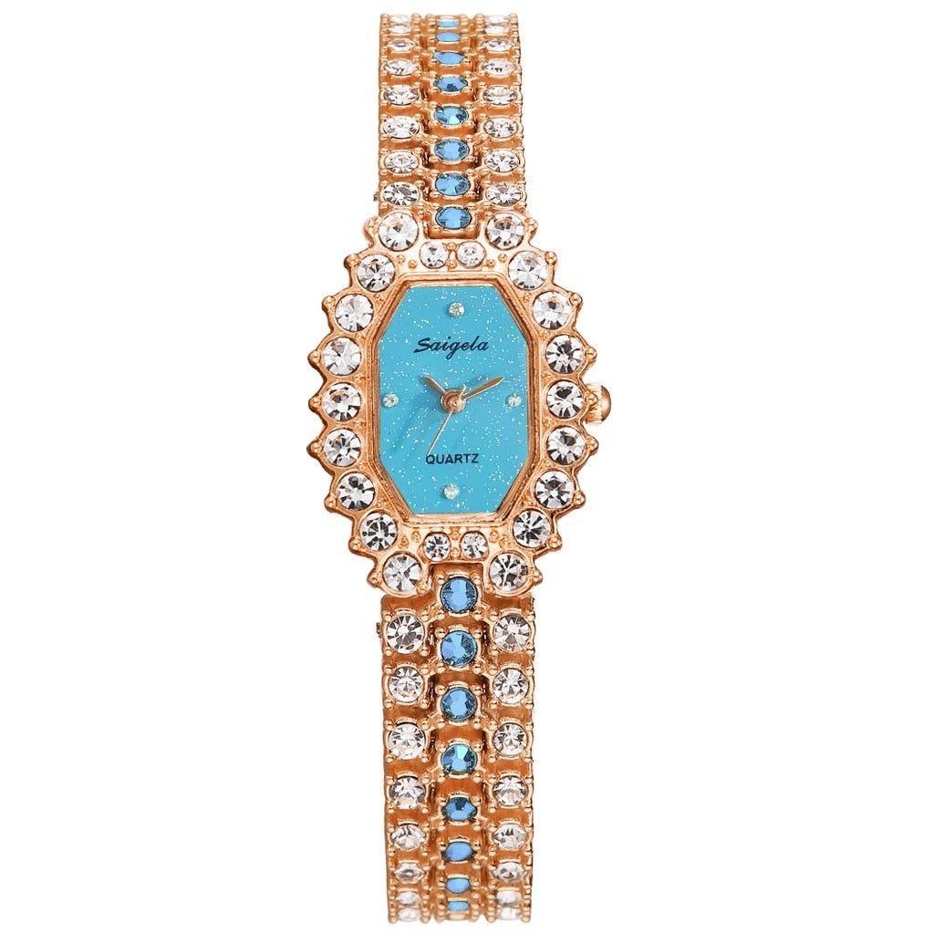 Fashion Starry Sky Diamond Watch Casual Luxury Women Bracelet Wristwatches for Women Watches Clock rose gold blue