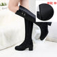 High Heeled Horse Riding Knee Length Boots Black[single style]