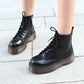 High Quality Patent Leather Thick Soled Punk Rock Boots Wine red 61126 35