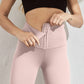 High Waist Tummy Wrapped Fitness Stretch Tight Leggings Pink