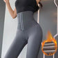 High Waist Tummy Wrapped Fitness Stretch Tight Leggings Gray Thick
