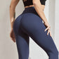 High Waist Tummy Wrapped Fitness Stretch Tight Leggings Navy