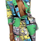 Hot City Style Color Printed Outfit Green