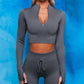 Hot Lulu Yoga Quick Drying High End Long Sleeve Two Piece Activewear Blue M