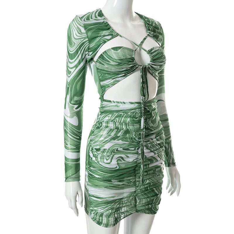 Green Long Sleeve Brazilian Sexy See Through Dress Green Long Sleeve Brazilian Sexy See Through Dress
