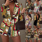 New Long sleeved Fashion Sexy Printed Suit Jacket