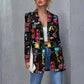 Sexy Urban Fashion Printed Suit Jacket