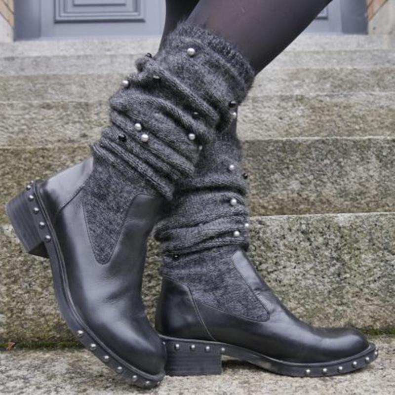 Sweatered Round Warm High Top Boots