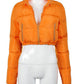 Ladies stand up collar warm bread down jacket Apricot M