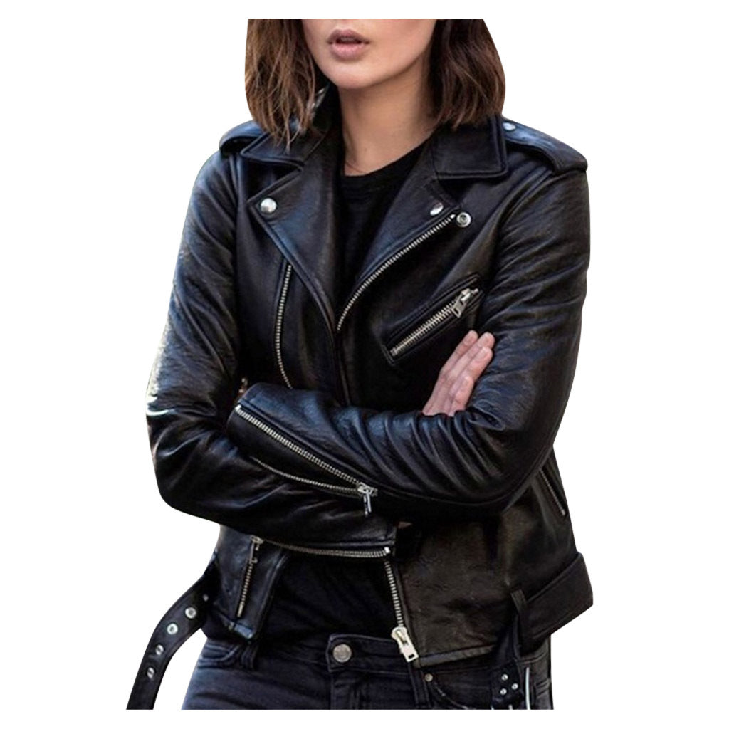 Leather Motorcycle Clothing Slim Fit Winter Leather Jacket