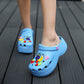 Long term Stock Summer Soft Bottom Heightening Shoes Thick Bottom Casual Hole Sandals Korean Version Student Sandals Trendy Shoes Blue
