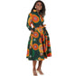 African Vetement Femme Kente Print Shirt Dress