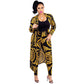 New African Print Elastic Bazin Baggy Pants Rock Style Dashiki SLeeve Famous Suit For Lady & women coat and leggings Gold