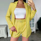New Cross border Belt Casual Collar Cardigan Suit Outfit Yellow