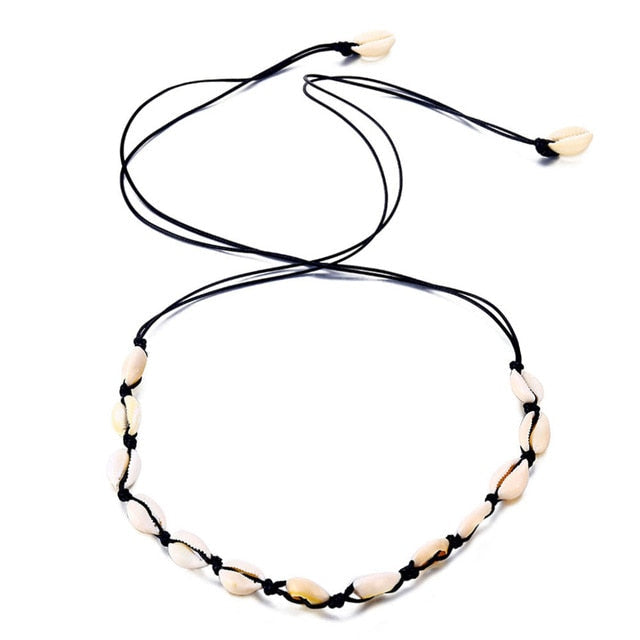 New Fashion Rope Chain Natural Shell Choker Necklace Collar Necklace Seashell Choker Necklace for Women Summer Ocean Necklace IFK0060000191-2