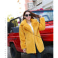 New Coat Coat Loose Lapel Thick Warm Large Size Plush Coat Yellow