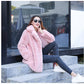 New Coat Coat Loose Lapel Thick Warm Large Size Plush Coat Pink M