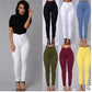 Candy Color Skinny Thin High Waist Stretch Pencil Pants Yellow