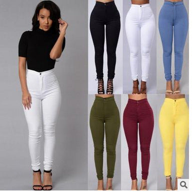 Candy Color Skinny Thin High Waist Stretch Pencil Pants