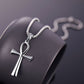 Religion Egyptian Ankh Crucifix Necklaces Pendants Stainless Steel Symbol of Life Unisex Cross Necklaces Jewelry Gifts style 2 silver 60cm