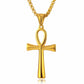 Religion Egyptian Ankh Crucifix Necklaces Pendants Stainless Steel Symbol of Life Unisex Cross Necklaces Jewelry Gifts