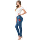 Rose Patch Distressed Stretched Jeans Blue L