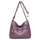 High Quality Women's Soft Leather Shoulder Bags Multi-Layer Vintage Crossbody Bag Luxury Designer Female Handbag and Purse purple3