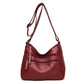 High Quality Women's Soft Leather Shoulder Bags Multi-Layer Vintage Crossbody Bag Luxury Designer Female Handbag and Purse wine red3