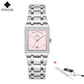 Diamond Top Luxury Square Wrist Simple Business Casual Watch Silver pink